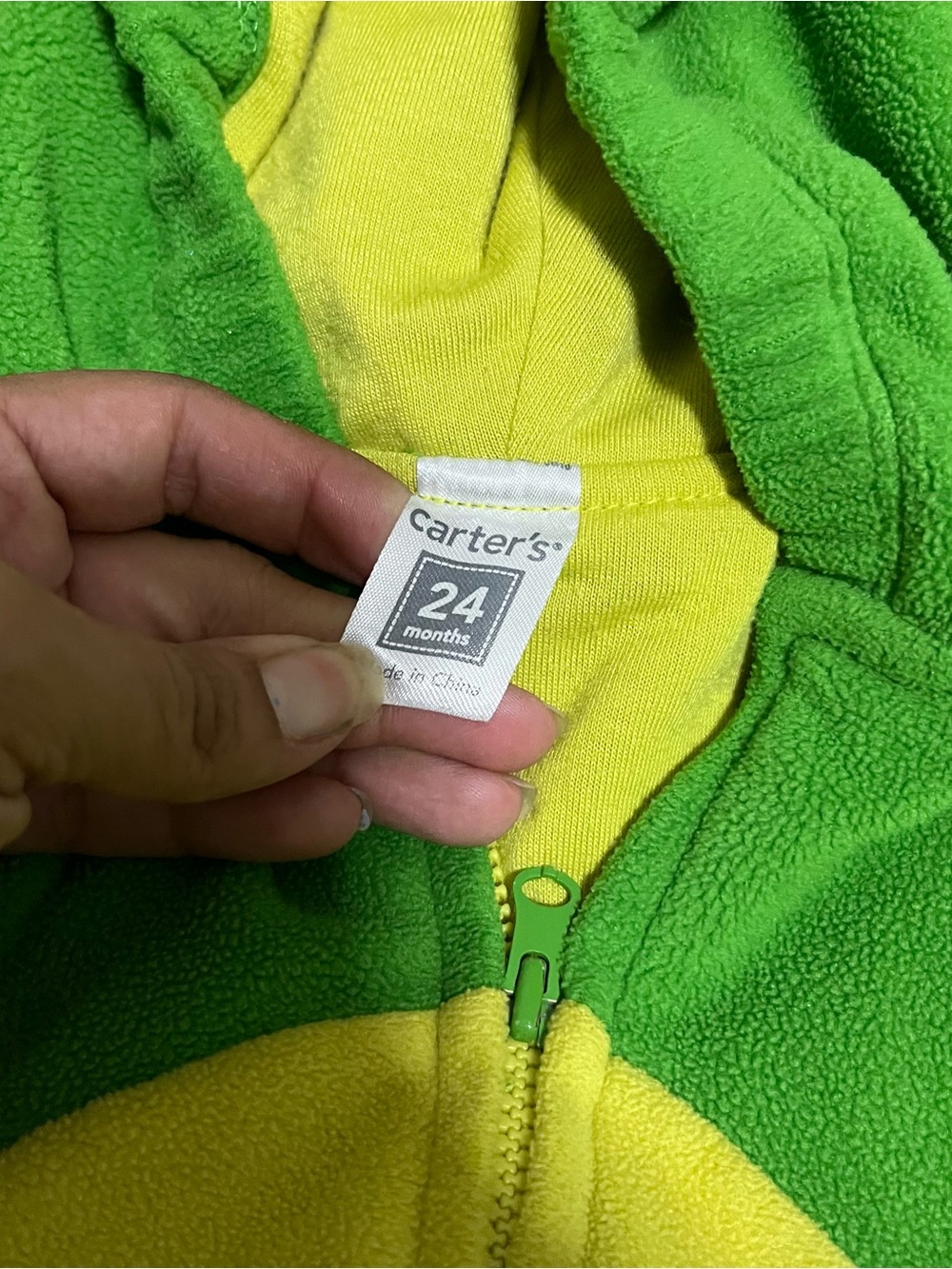 Carter's Bright Green and Yellow Dragon Hooded Costume Jacket - Picture 2 of 3